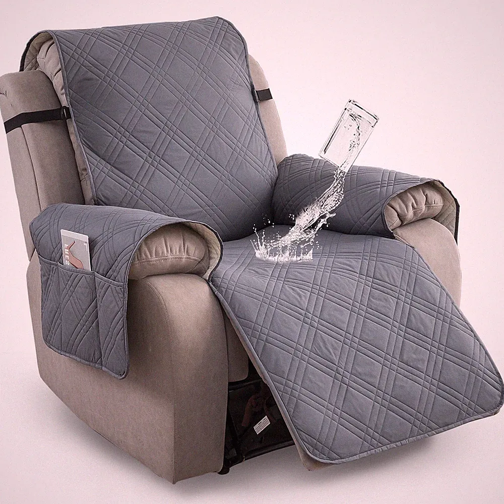 100% waterproof non-slip recliner cover, pockets, furniture protection trim