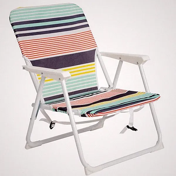 100kg 56*60*63cm Oxford Cloth White Iron Frame Beach Chair Color Small Size