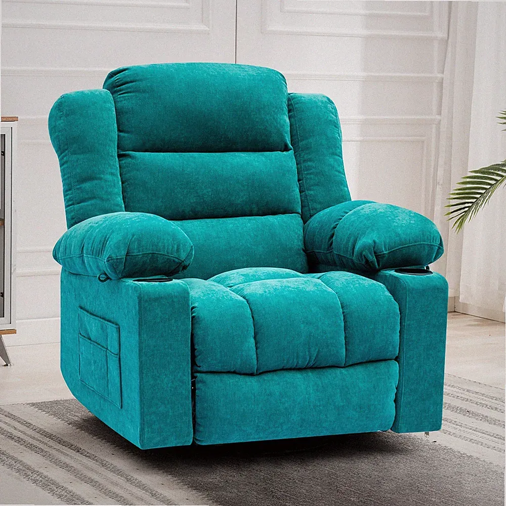 HOMYEDAMIC Recliner Chair Massage Rocker Heated Swivel with Cup Holders
