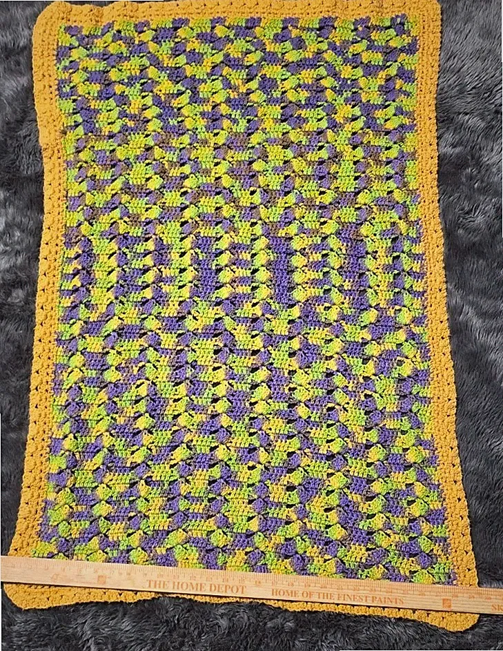 Mardi Gras Handmade Crochet Loveseat / Recliner Throw Blanket Fat Tuesday Nola