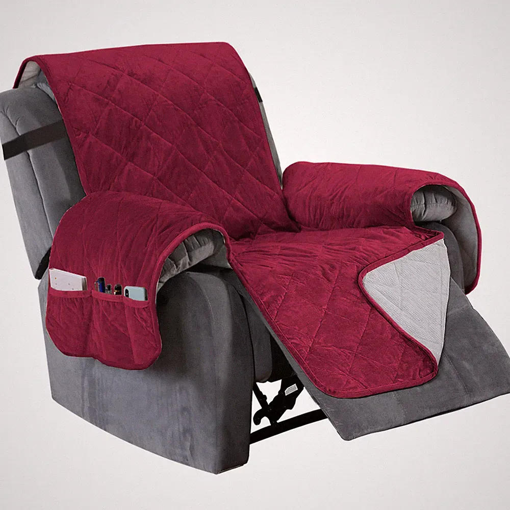 Recliner Chair Cover Mat Protector for Quilted Arm Sofas Adjustable Elastic Band