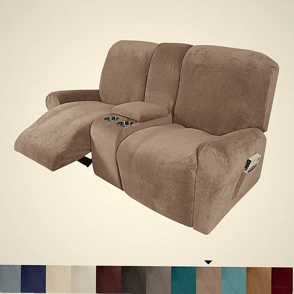 Stretch Recliner Loveseat Cover w/ Center Console 2 Seater Couch Sofa Slipcover