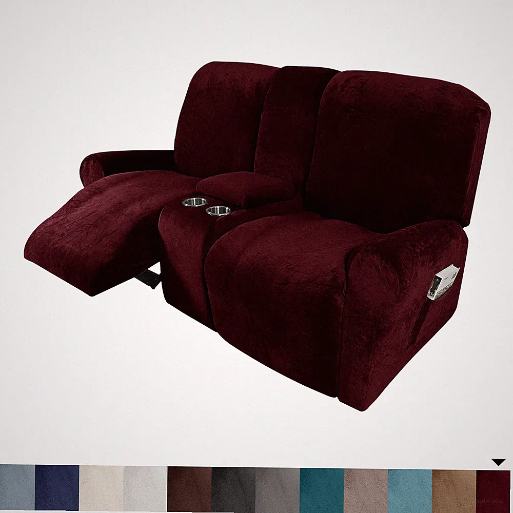 Stretch Velvet Recliner Couch Cover Loveseat Sofa Cover Slipcover Protector