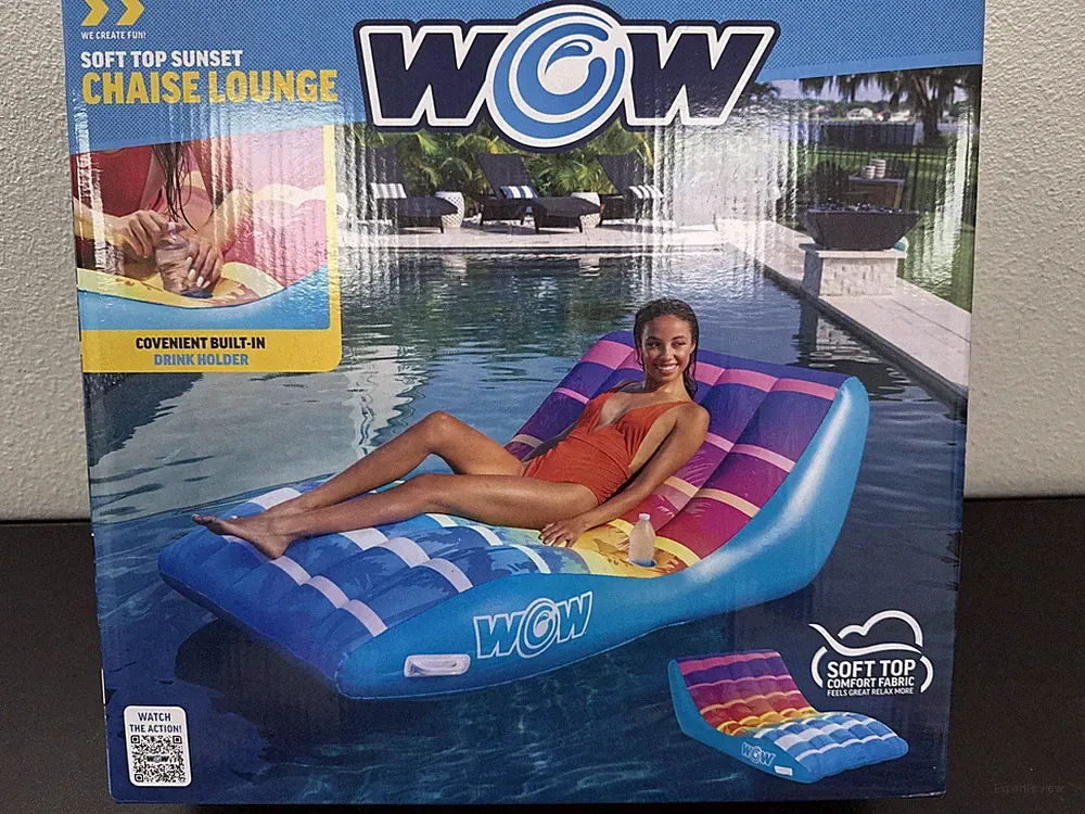 Wow Sports Sunset Chaise Lounge Inflatable Pool and Beach Chair